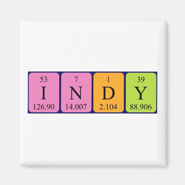 Indy periodic table name magnet (Front)