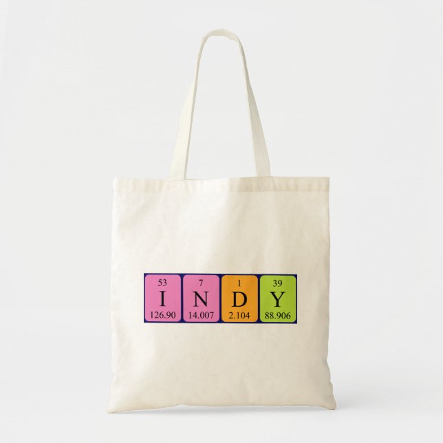 Indy periodic table name tote bag (Front)