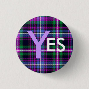 Indy Tartan Yes Scotland Independence Pinback 1 Inch Round Button
