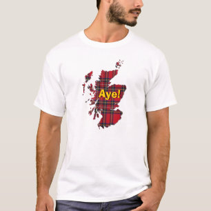 indyref# Tartan Scotland Aye Map T-Shirt