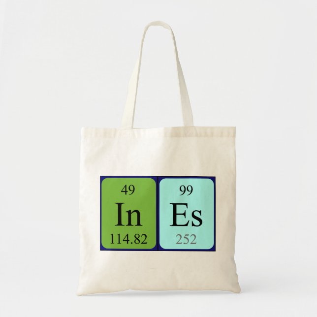 Ines periodic table name tote bag (Front)