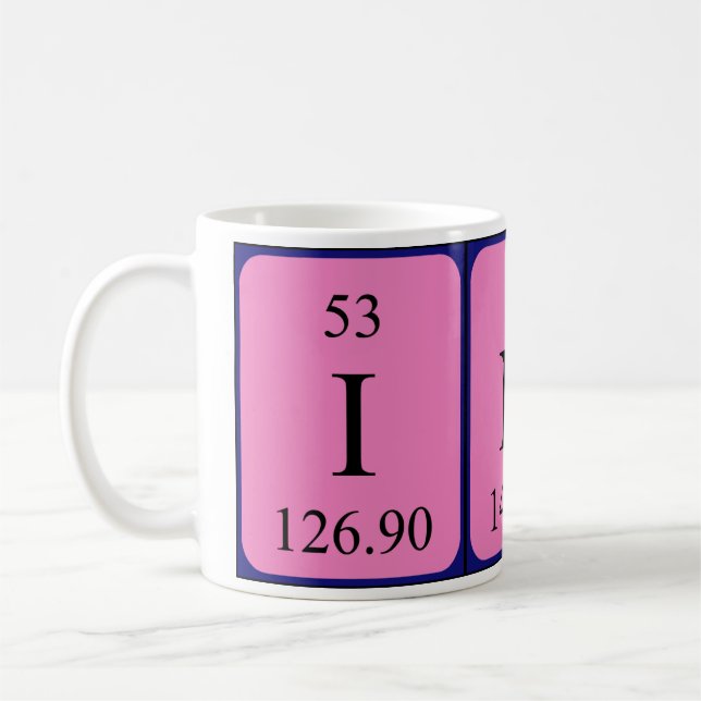 Ines tasse de nom de table périodique (Gauche)
