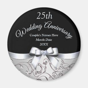 Inexpensive 25th Wedding Anniversary Party Favors Magnet