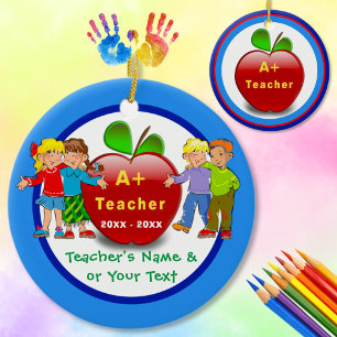 inexpensive 2 Sided Teacher Ornaments Personalized