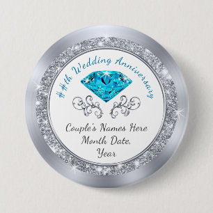 Inexpensive Anniversary Party Favours, 3 Inch Round Button