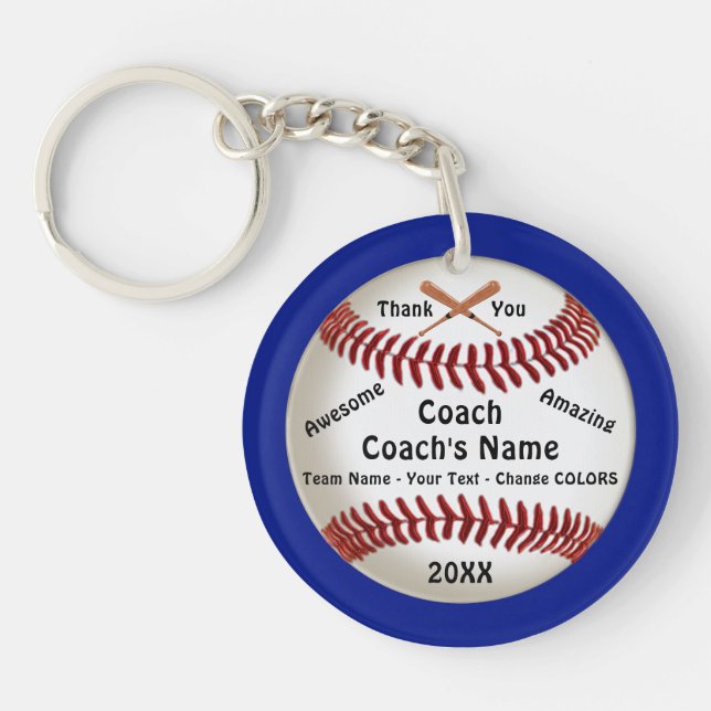 Inexpensive, Baseball Coach Appreciation Gifts,    Keychain (Front)