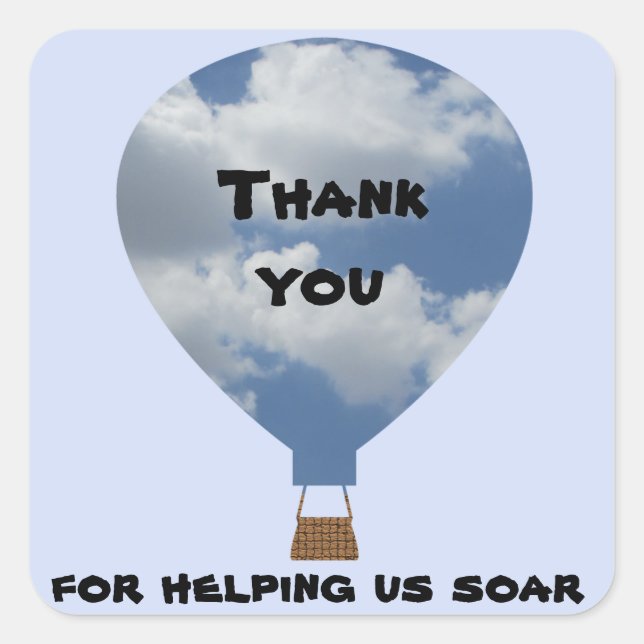 Inexpensive Employee Appreciation Hot Air Balloon Square Sticker (Front)