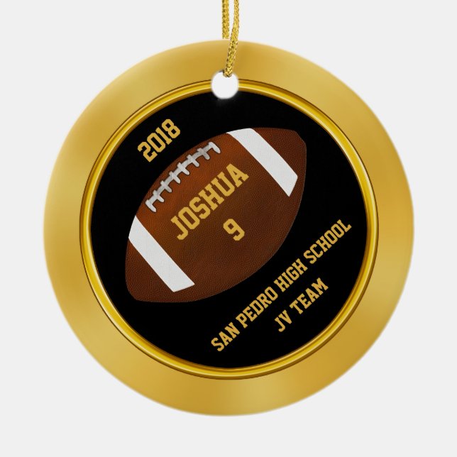 Inexpensive Football Ornaments Personalized (Front)