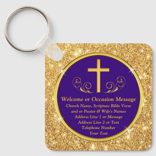Inexpensive Gifts for Church Visitors, Customize Keychain (Front)