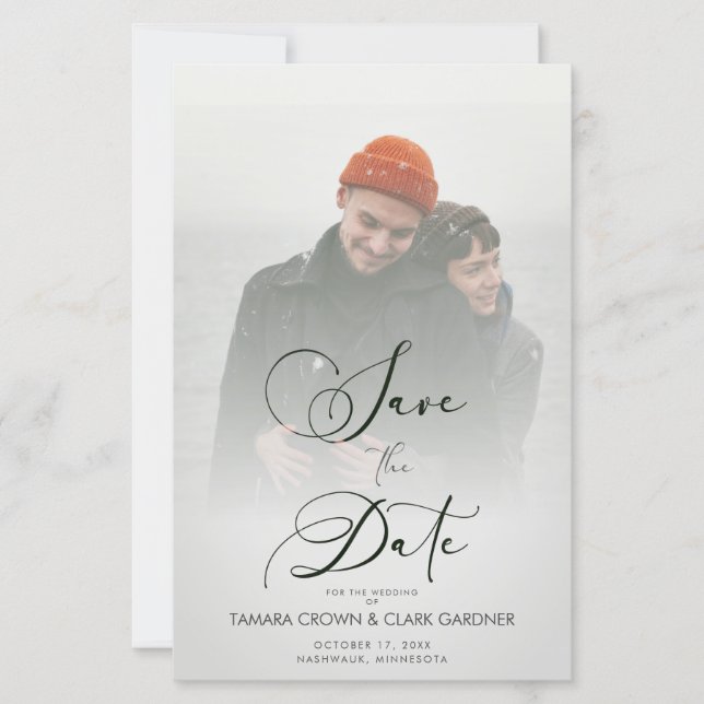 Inexpensive Low Cost Modern Transparency Wedding  (Front)