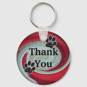 Inexpensive Pet Sitter Dog Walker Thank You Swirl Keychain