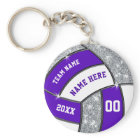 Inexpensive Purple and White Volleyball Keychains