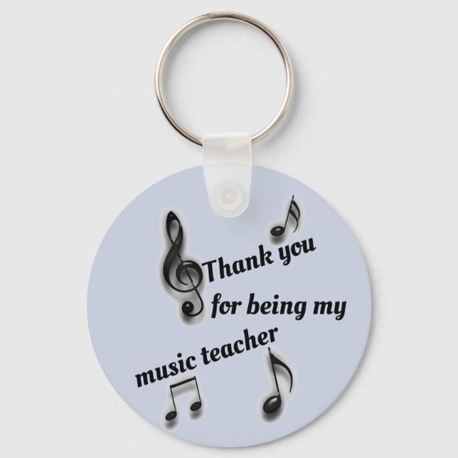 Inexpensive Thank You Music Teacher Appreciation Keychain (Front)