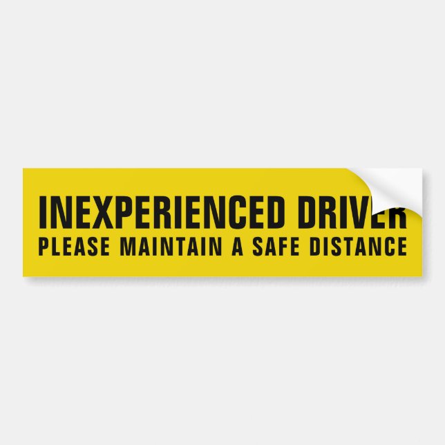 Inexperienced Driver Bumper Sticker (Front)