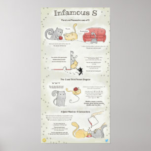 Infamous -S: plural, 3d person singular, possessiv Poster