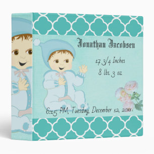 Infant Baby Boy in Blue with Flowers Binder