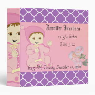 Infant Baby Girl in Pink with Flowers Binder