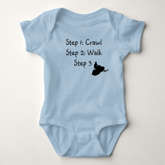 Infant Boy (blue Crawl, Walk, Ride" Baby Bodysuit