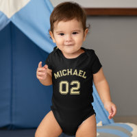 Infant Boy Girl Name Jersey Number Sports Cotton