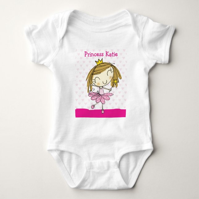 ♥ INFANT CREEPER ♥ cute pink princess custom name (Front)