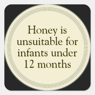 Infant Honey Warning Black Label Stickers