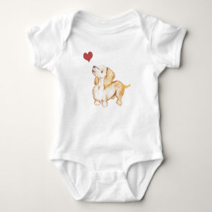 infant I love dachshunds winnie the dachshund Baby Bodysuit