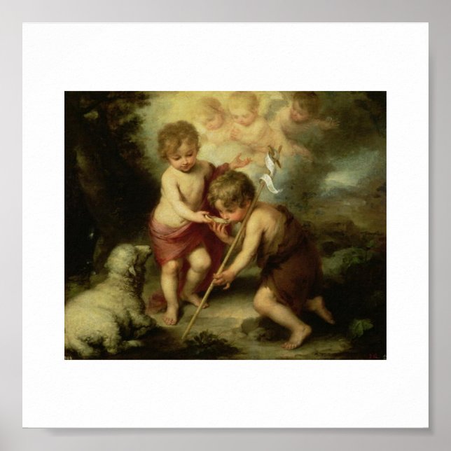 Infant Jesus and John the Baptist circa 1600's Poster (Front)