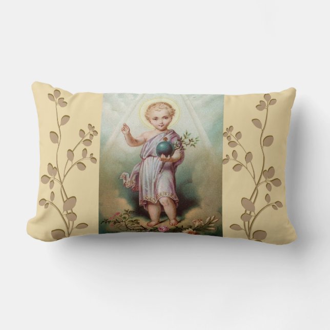 Infant Jesus holding the world Lumbar Pillow (Front)
