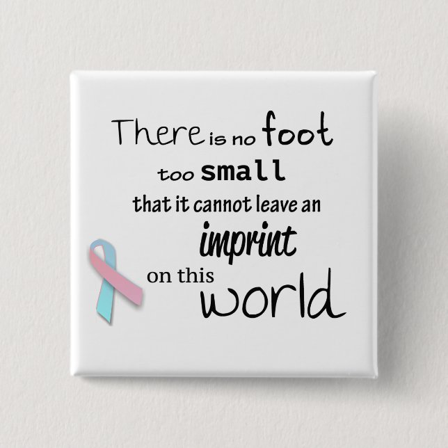 Infant loss awareness square button (Front)