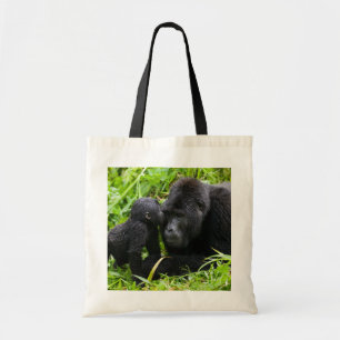 Infant Mountain Gorilla Kisses Silverback Gorilla Tote Bag