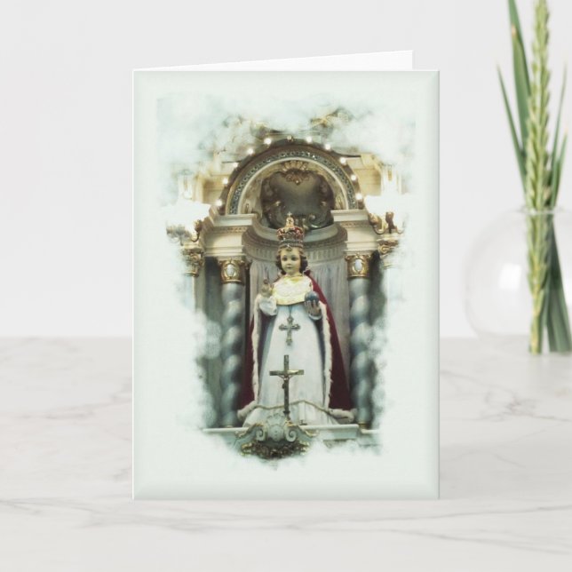 Infant of Prague Catholic greeting card (Front)