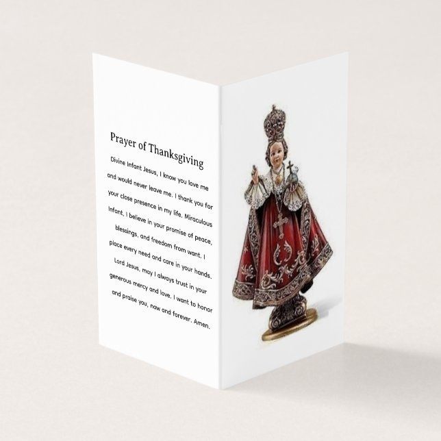 INFANT OF PRAGUE NOVENA PRAYER Card (Outside)