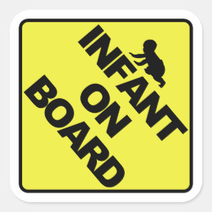 Infant on board square sticker