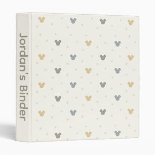 Infant Pastel Mickey Mouse Icon and Star Pattern Binder