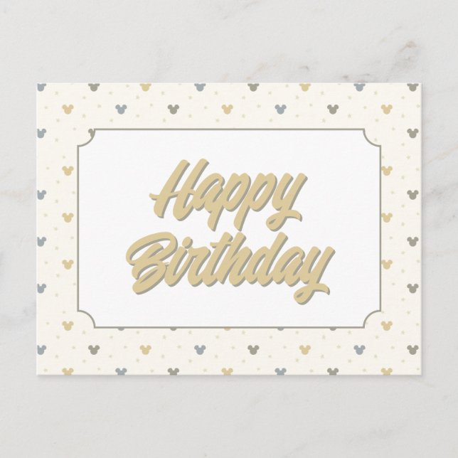 Infant Pastel Mickey Mouse Icon and Star Pattern Postcard (Front)