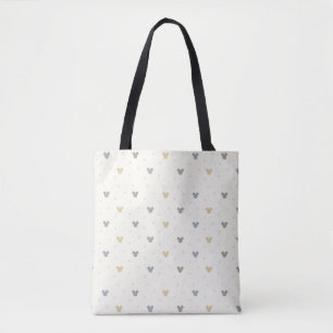 Infant Pastel Mickey Mouse Icon and Star Pattern Tote Bag