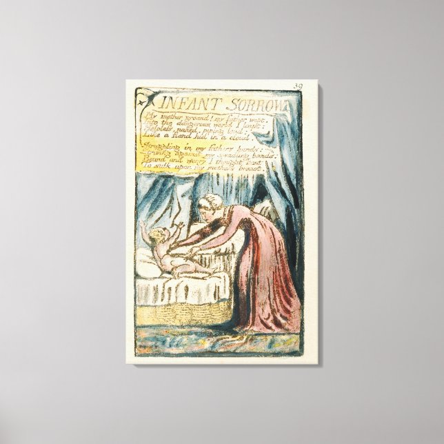 'Infant Sorrow', plate 39 (Bentley 48) from 'Songs Canvas Print (Front)