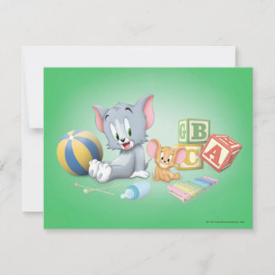 Infant Tom and Jerry Playing With Toys Card