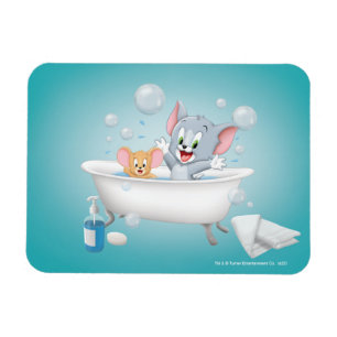 Infant Tom and Jerry Taking a Bath Magnet