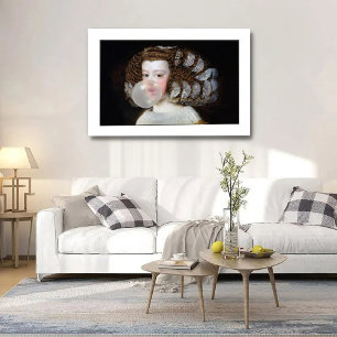 Infanta Maria Teresa blowing bubble gum Poster