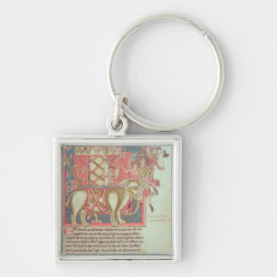 Infantry attacking an elephant keychain