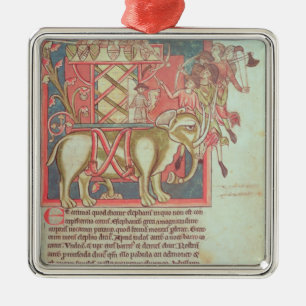 Infantry attacking an elephant metal ornament