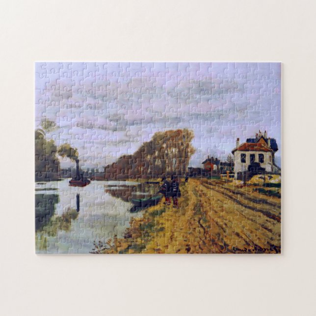 Infantry Guards on River Bank Monet Fine Art Jigsaw Puzzle (Horizontal)