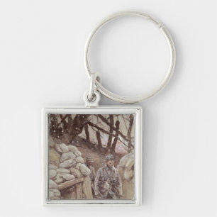 Infantrymen in a Trench, Notre-Dame de Lorette Keychain