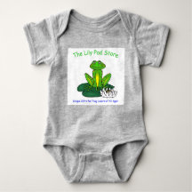 Infant's Frog on a Lily Pad Gray Bodysuit