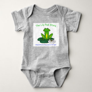 Infant's Frog on a Lily Pad Gray Bodysuit