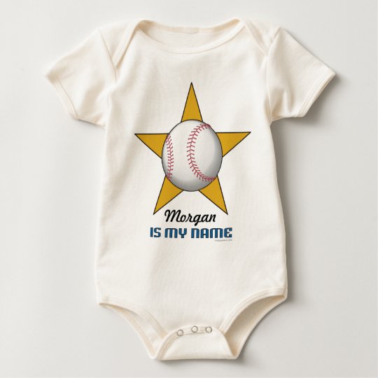 Infant's Personalized Baseball Star Baby Bodysuit