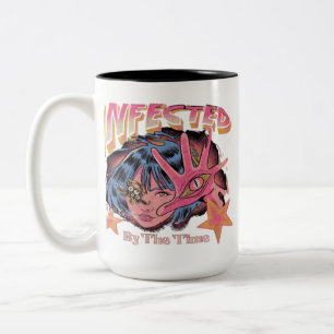Infected By The Time Retro Anime Aesthetic Coffee Two-Tone Coffee Mug