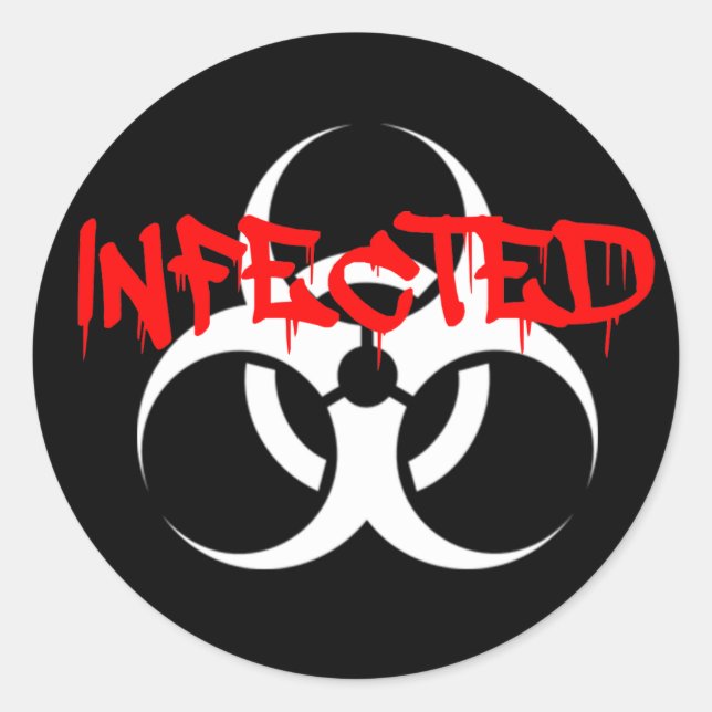 Infected Classic Round Sticker (Front)