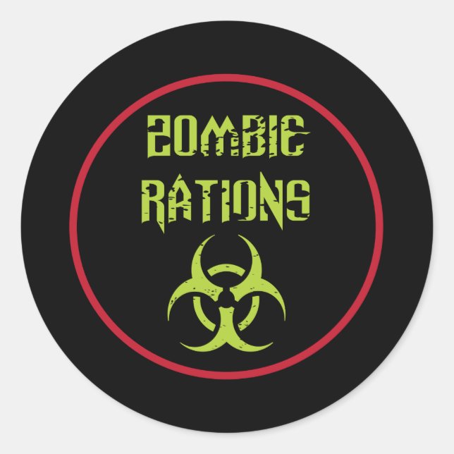 Infected Zombie Rations Classic Round Sticker (Front)